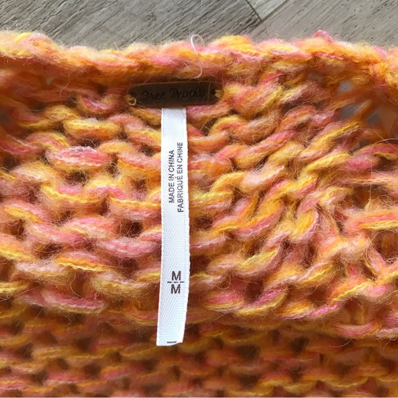 Free People Med Hometown Cardigan Grannycore Coastal Grandma Bright Color Cozy - Picture 3 of 9